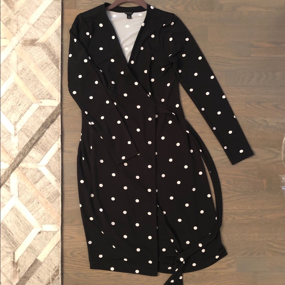 Ann Taylor Polka Dot Wrap Dress (long sleeve)